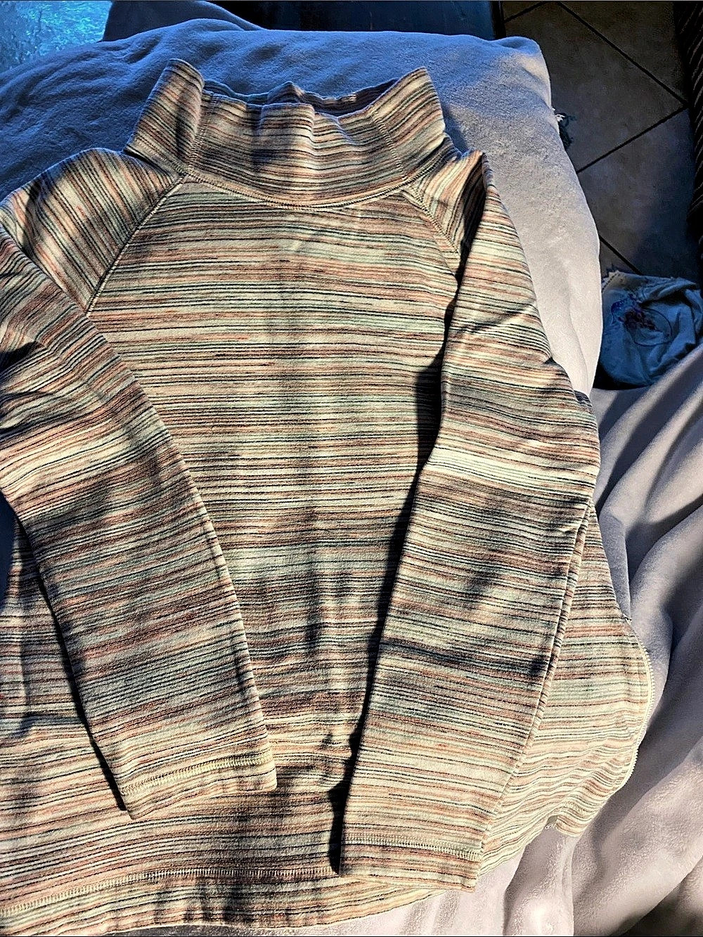T by Talbots Side Zip Pullover Stripe Sweater Size Medium